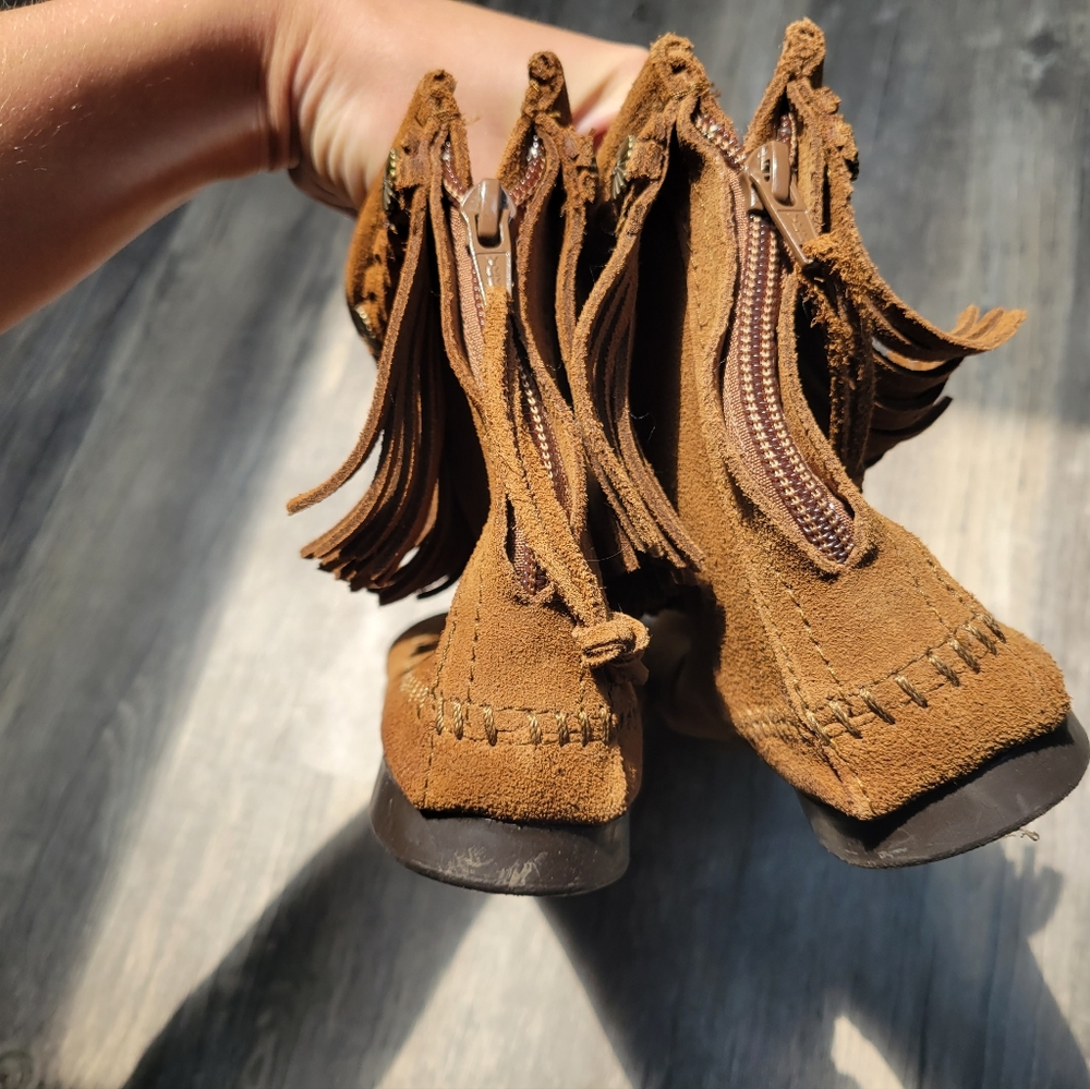 Minnetonka Brown Moccasin Booties - Picture 3 of 5